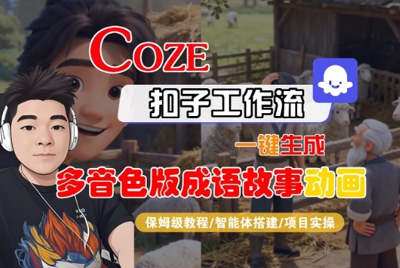 Coze扣子智能体工作流一键生成“多音色版成语故事“动画，全流程保姆级教学-柚子网创